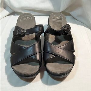 Dansko Black Leather Sandals